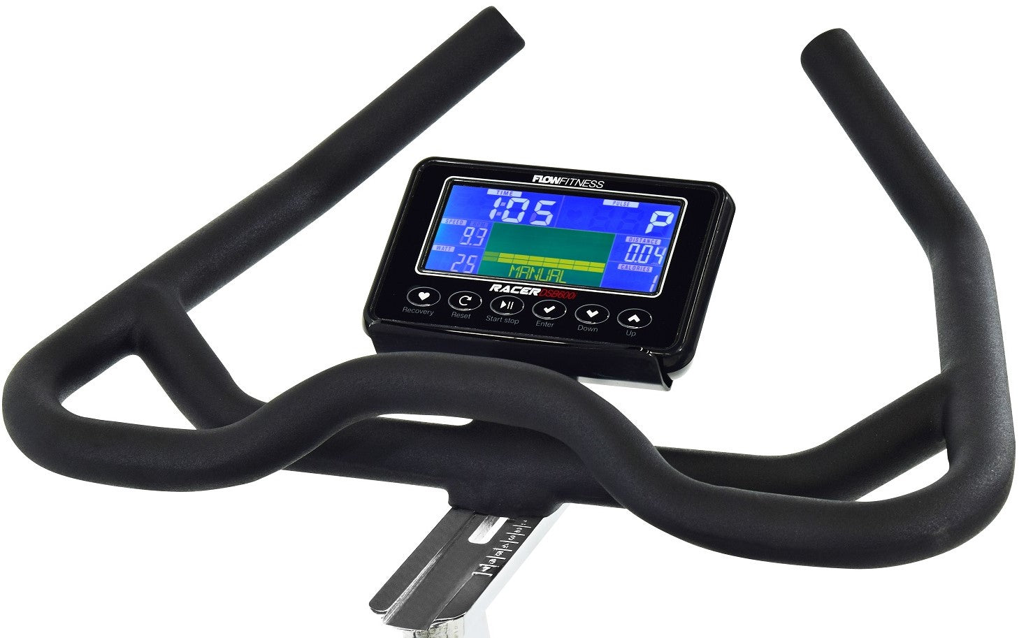 Bicicleta Spinning Virtufit Flow Fitness Racer DSB600i ecran