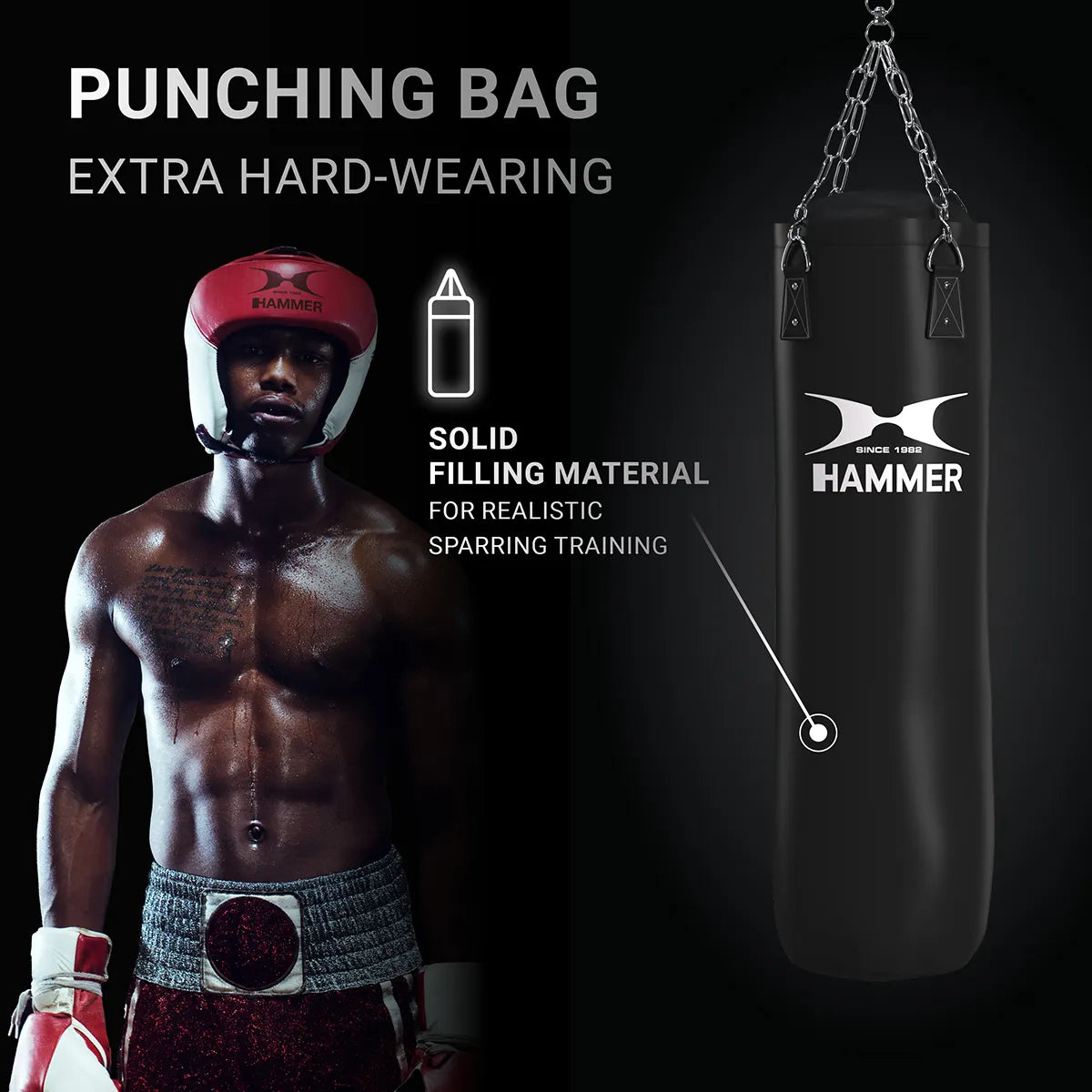 RESIGILAT - Sac de Box Hammer Premium Black Kick