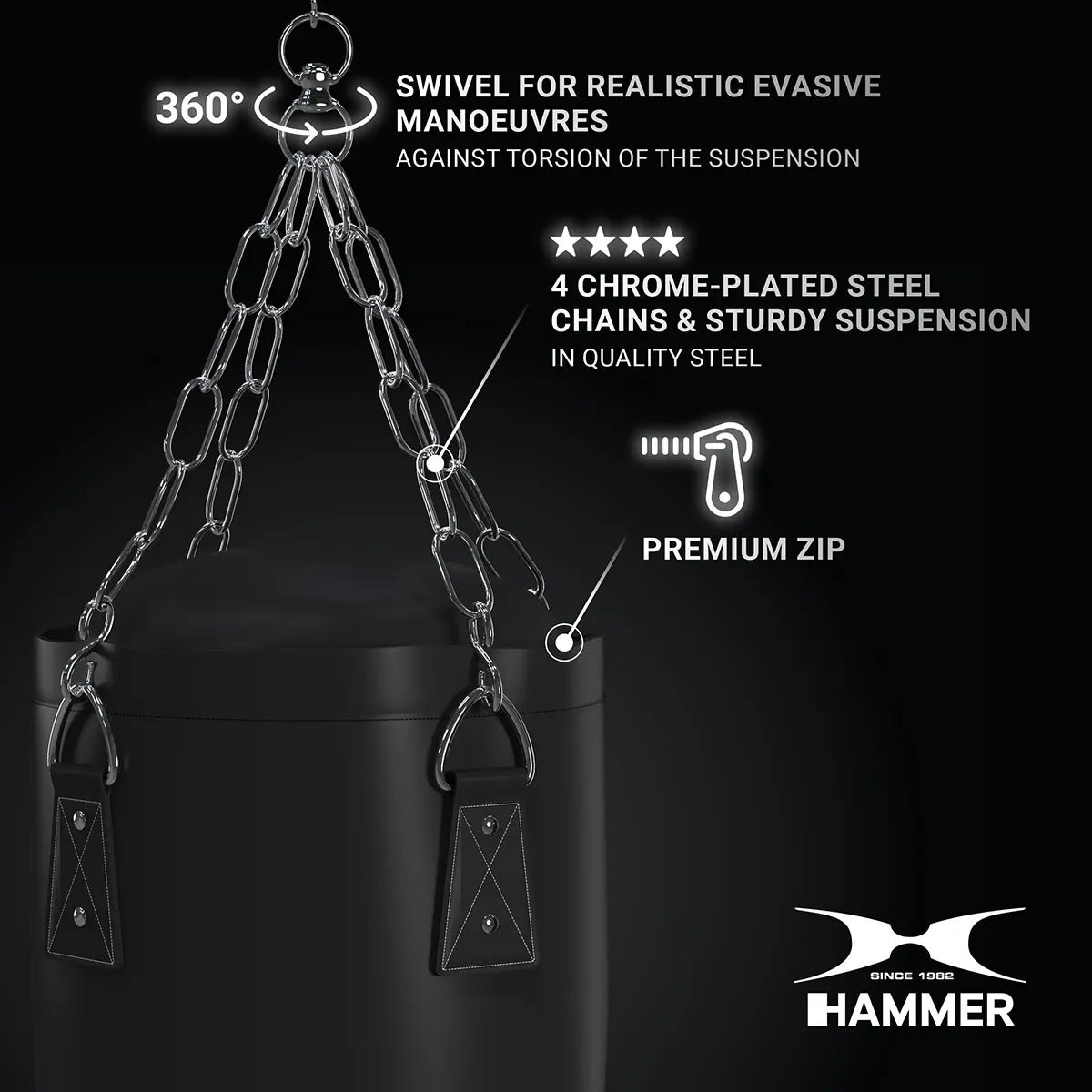RESIGILAT - Sac de Box Hammer Premium Black Kick