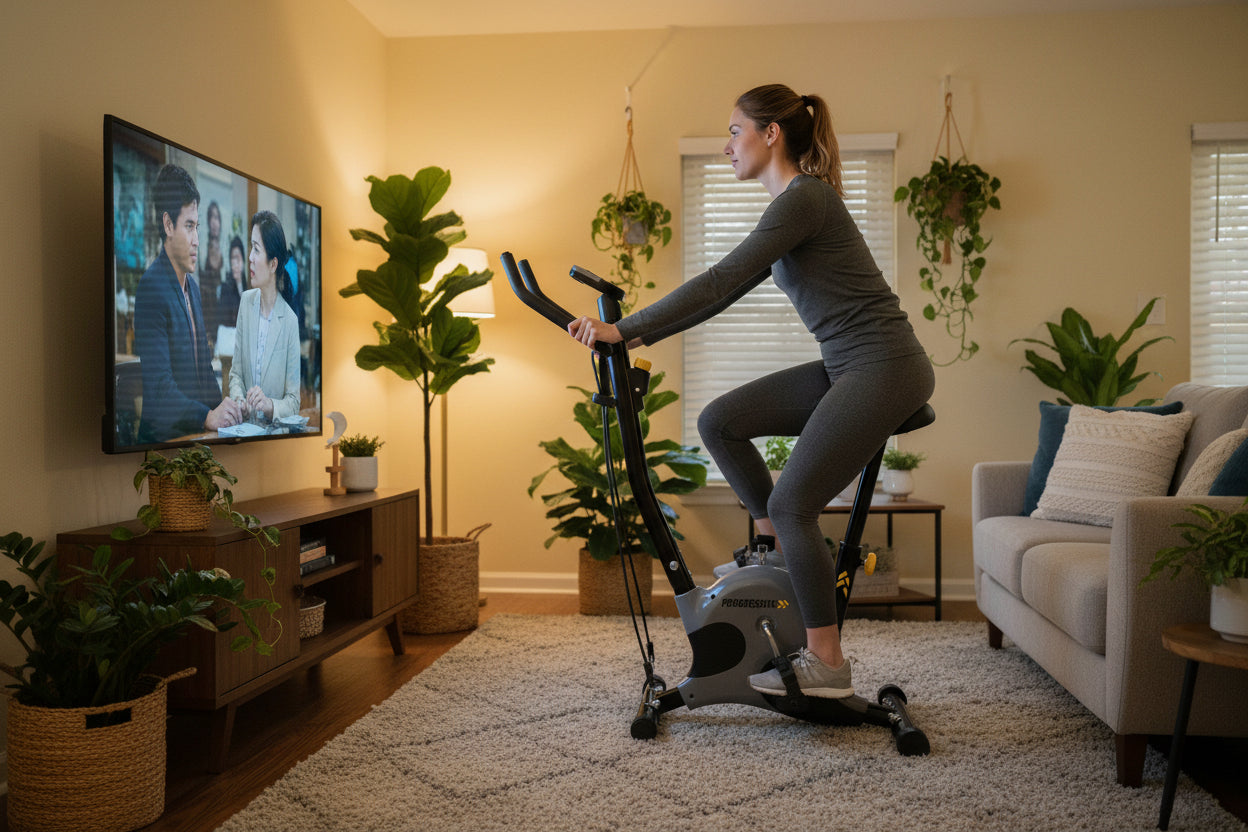 RESIGILAT - Bicicleta fitness mecanica cu corzi PROGRESSIVE BM1000
