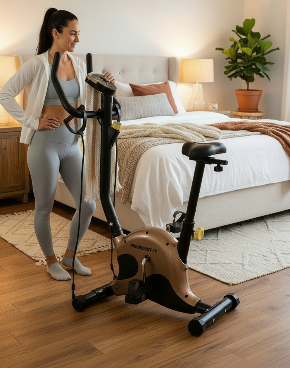 Bicicleta fitness mecanica cu corzi PROGRESSIVE BM1000