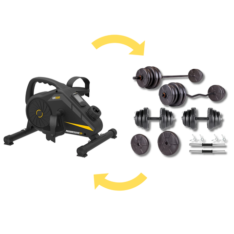 START TO TRAIN PACK - Mini bicicleta fitness UX500 + Set gantere si haltere ECGZ38 START TO TRAIN PACK - Mini bicicleta fitness UX500 + Set gantere si haltere ECGZ38