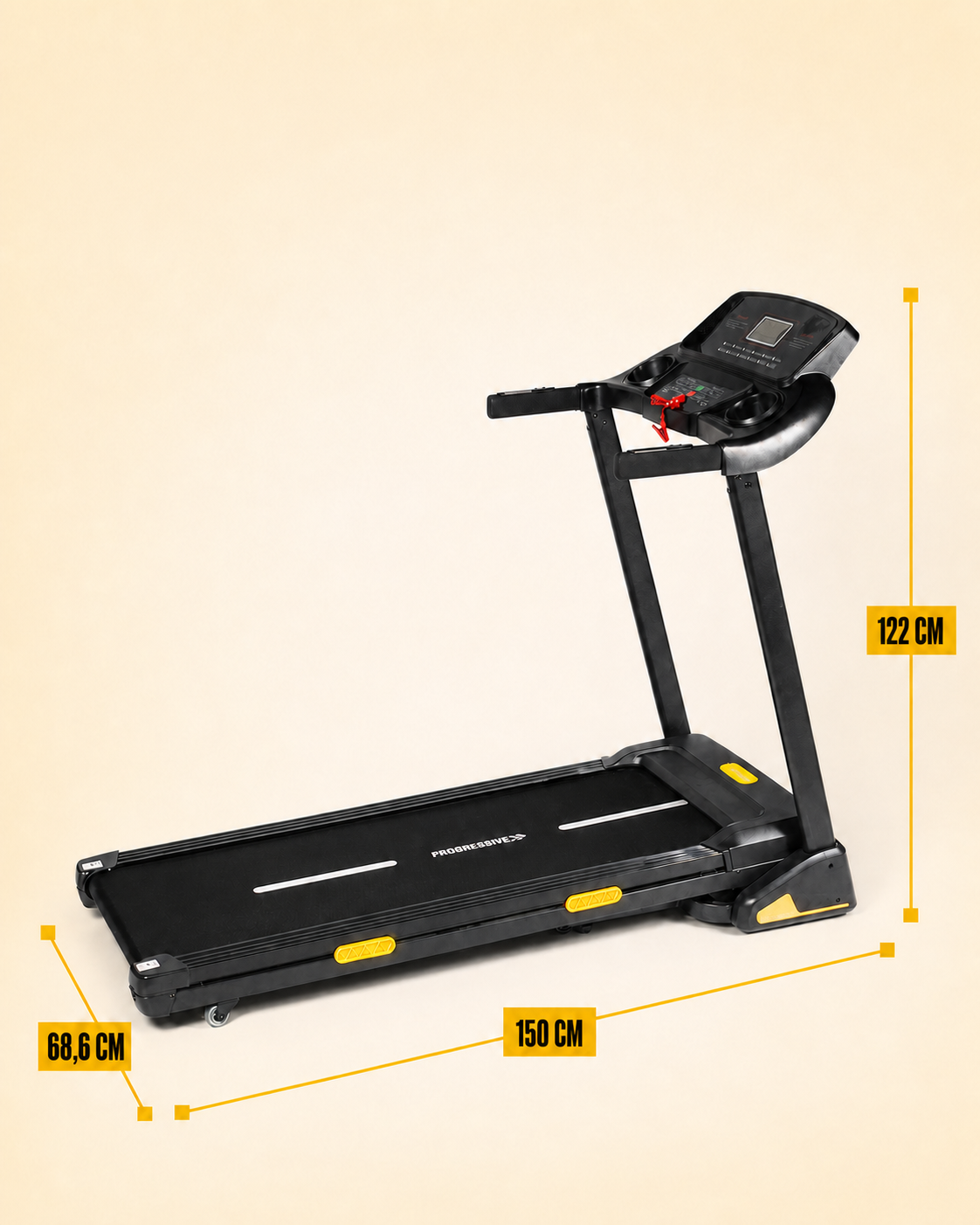 Banda alergare electrica Progressive RUN3000, motor 4CP, inclinare automata 10%, viteza 1-14 km/h, greutate suportata 120kg, suprafata alergare 128x46cm, aplicatii Kinomap, Zwift