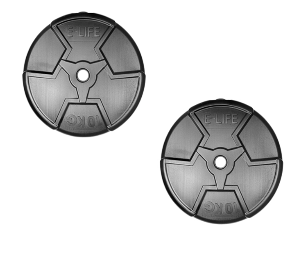 Set discuri pentru gantera si haltera 2 x 10 KG, diamentru 28 mm, negru