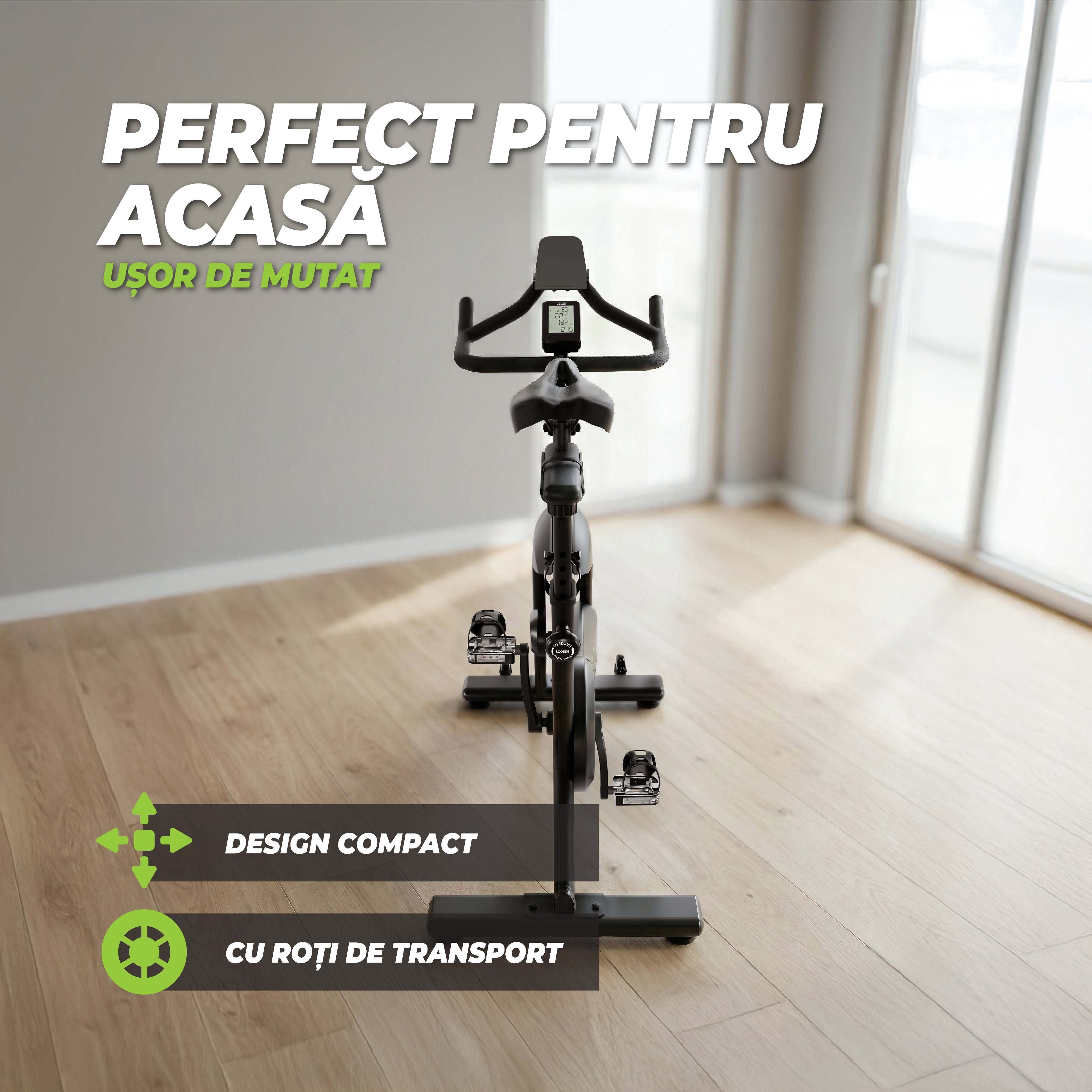 Bicicleta cycling VirtuFit RS200i - Indoor Cycle model 2026 cu rezistenta magnetica