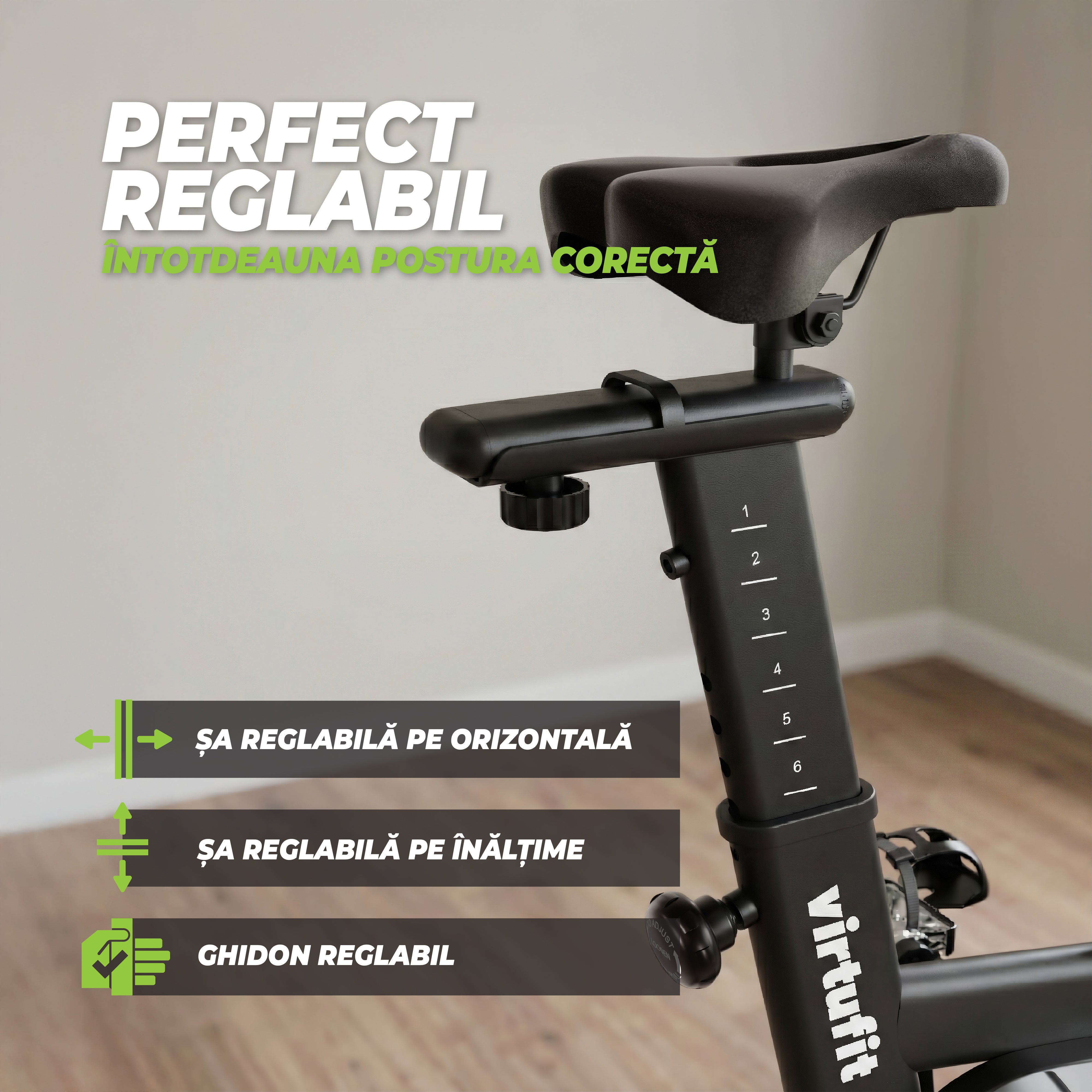 Bicicleta cycling VirtuFit RS200i - Indoor Cycle model 2026 cu rezistenta magnetica