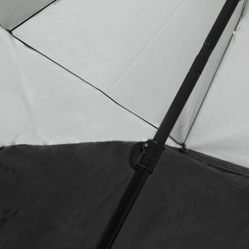 VirtuFit Umbrela de Plaja cu Paravan de Vant, 180x115 cm - Crem