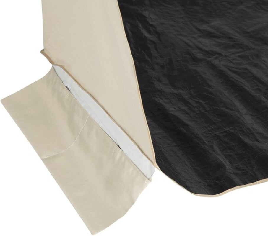 VirtuFit Umbrela de Plaja cu Paravan de Vant, 180x115 cm - Crem