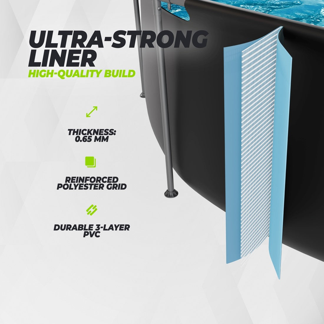 Piscina dreptunghiulara VirtuFit 300 x 210 x 67 cm cu sistem filtrare inclus si cadru metalic