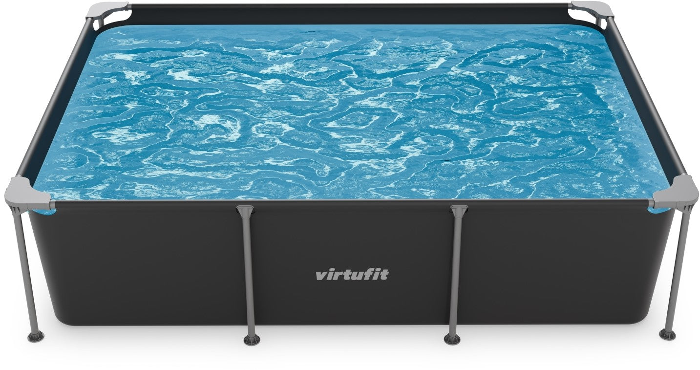 Piscina dreptunghiulara VirtuFit 260 x 180 x 66 cm cu sistem filtrare inclus si cadru metalic