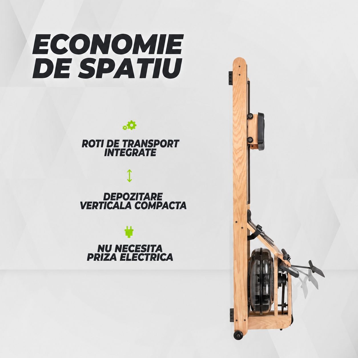 Aparat de vaslit din lemn pe apa VIRTUFIT - lemn stejar