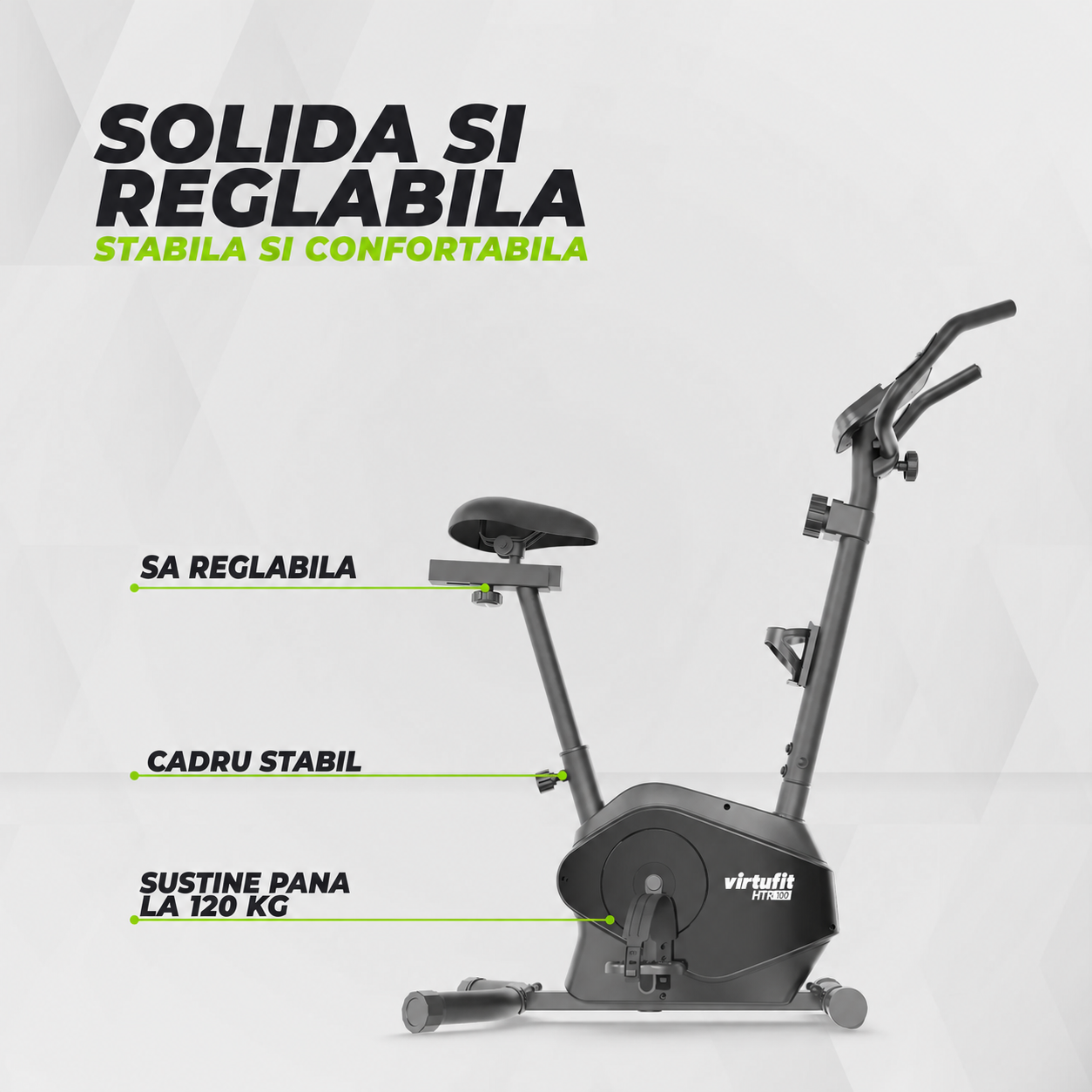 Bicicleta de exercitii VirtuFit HTR100 (model 2026) cu rezistenta magnetica