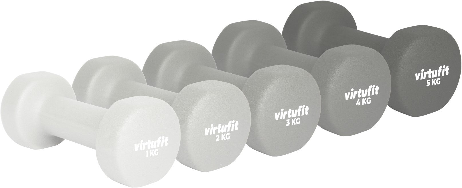 Set Gantere VirtuFit Vinyl Pro 2 x 5 kg - Gri Inchis