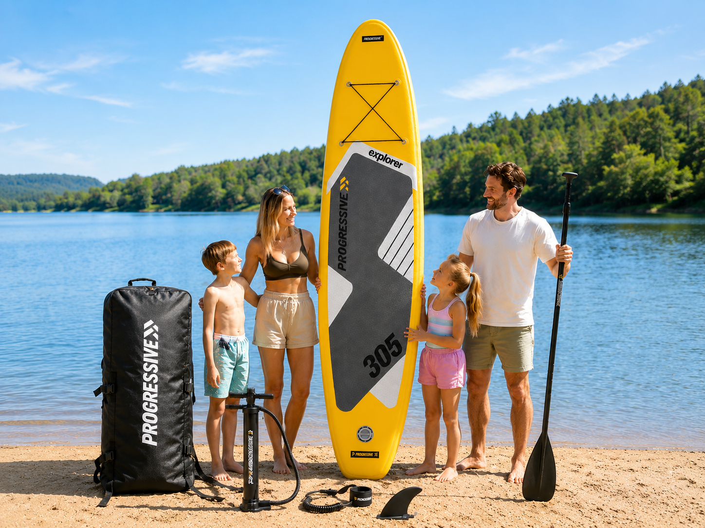 Supboard Progressive Explorer 10 – Paddleboard Set Complet cu Vâslă, Pompă și Rucsac