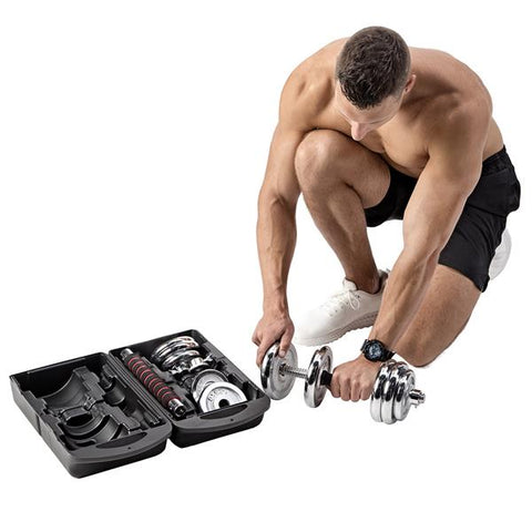 Set Gantere si Haltera HMS STC21 Otel Cromat 21 kg Set Gantere si Haltera HMS STC21 Otel Cromat 21 kg
