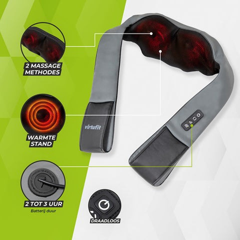 Perna de masaj VirtuFit fara fir pentru gat Pro Perna de masaj VirtuFit fara fir pentru gat Pro