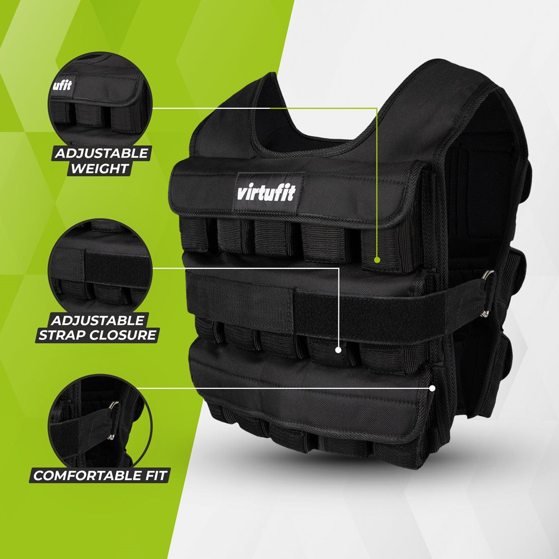 Vesta cu greutate reglabila 30 kg VirtuFit Weight Vest Pro