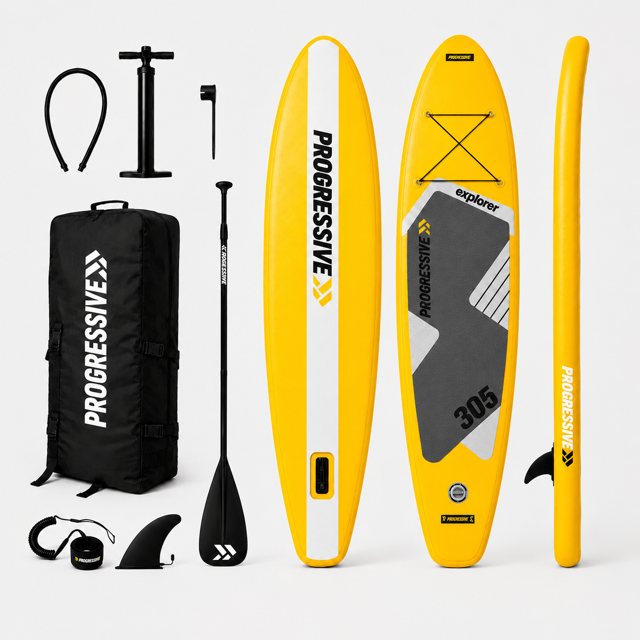 Supboard Progressive Explorer 10 – Paddleboard Set Complet cu Vâslă, Pompă și Rucsac