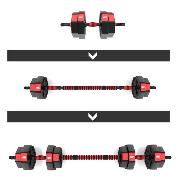 SET HALTERE SI GANTERE HMS SGC15 15 KG SET HALTERE SI GANTERE HMS SGC15 15 KG
