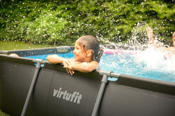 Piscina dreptunghiulara VirtuFit 260 x 180 x 66 cm cu sistem filtrare inclus si cadru metalic