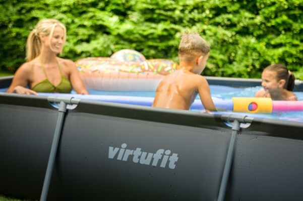 Piscina dreptunghiulara VirtuFit 260 x 180 x 66 cm cu sistem filtrare inclus si cadru metalic