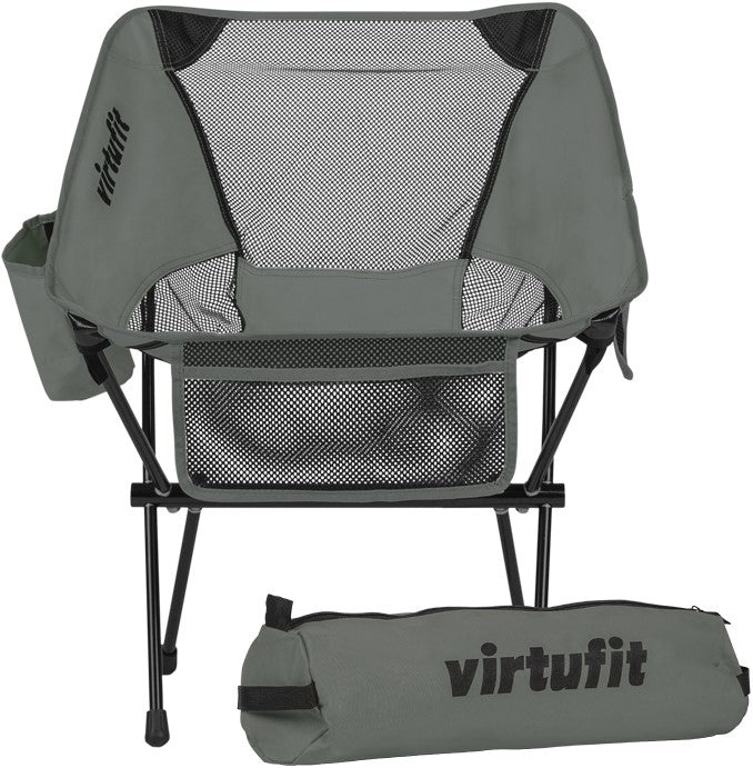 Scaun de camping/plaja VirtuFit Compact - Gri