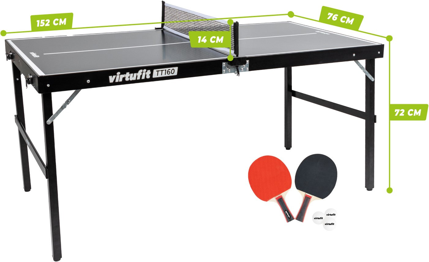 Set MiniTenis de masa pentru copii cu Masa - 3 Mingi - 2 Palete VirtuFit