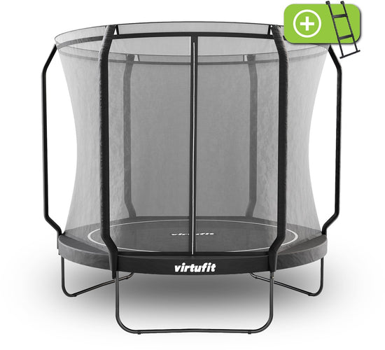 Trambulina copii de gradina VirtuFit PREMIUM cu plasa de siguranta si scara 251 CM