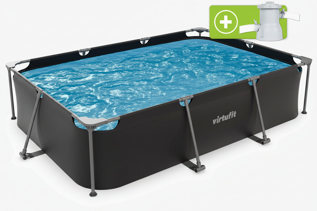 Piscina dreptunghiulara VirtuFit 300 x 210 x 67 cm cu sistem filtrare inclus si cadru metalic