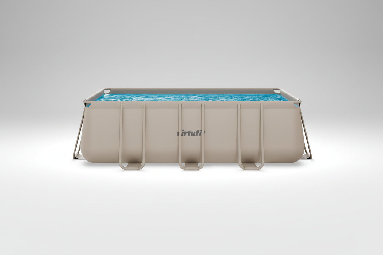 Piscina VirtuFit rectangulara - 400 x 200 x 122 cm - Beige - Include pompa de filtrare