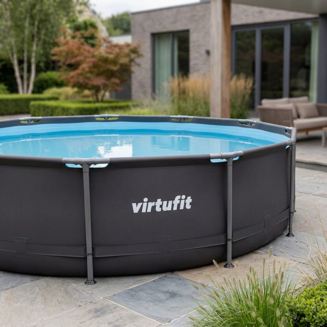 Piscina VirtuFit rotunda 305 cm diametru cu sistem filtrare inclus si cadru metalic