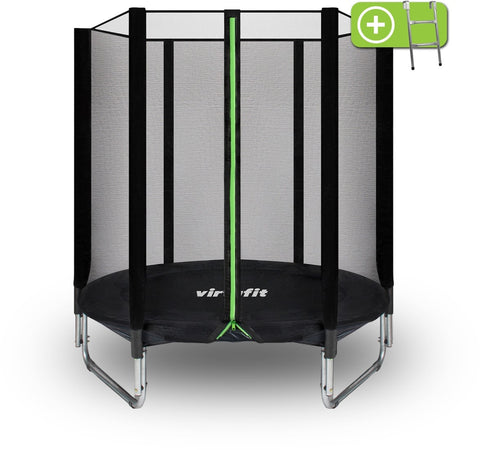 Trambulina Copii de gradina VirtuFit cu plasa de siguranta - negru - 183 cm