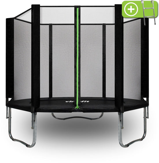 Trambulina Copii de exterior VirtuFit cu plasa de siguranta - negru - 251 cm
