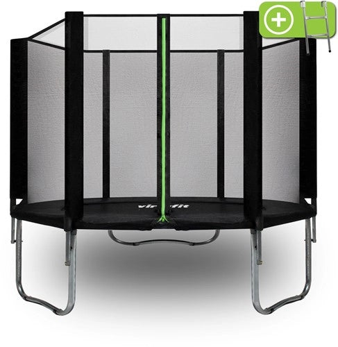 Trambulina copii de exterior VirtuFit cu plasa de siguranta - negru - 305 cm
