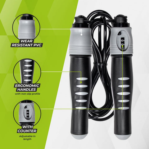 Coarda de sarit profesionala ajustabila VirtuFit cu Counter Coarda de sarit profesionala ajustabila VirtuFit cu Counter