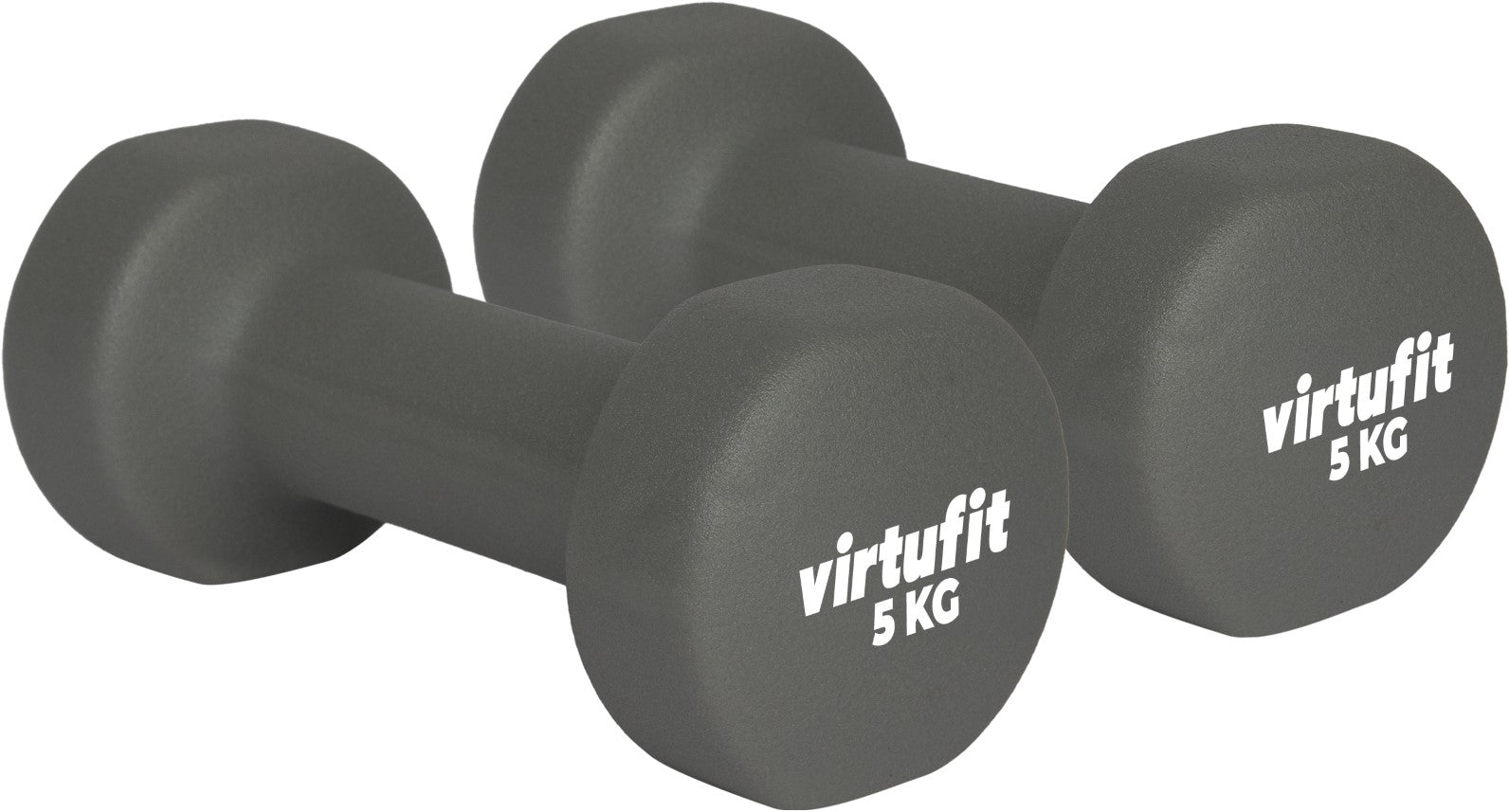 Set Gantere VirtuFit Vinyl Pro 2 x 5 kg - Gri Inchis