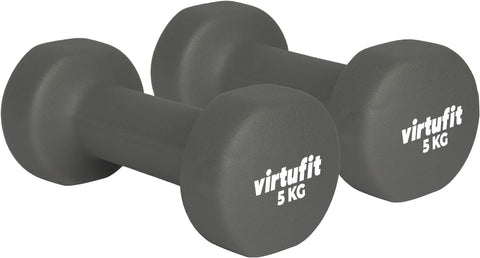 Set Gantere VirtuFit Vinyl Pro 2 x 5 kg - Gri Inchis