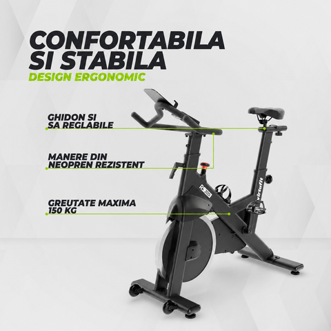Bicicleta cycling VirtuFit RS200i - Indoor Cycle model 2026 cu rezistenta magnetica