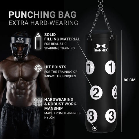 Set Sac de Box si Manusi pentru Copii Hammer Sparring Professional 80 cm
