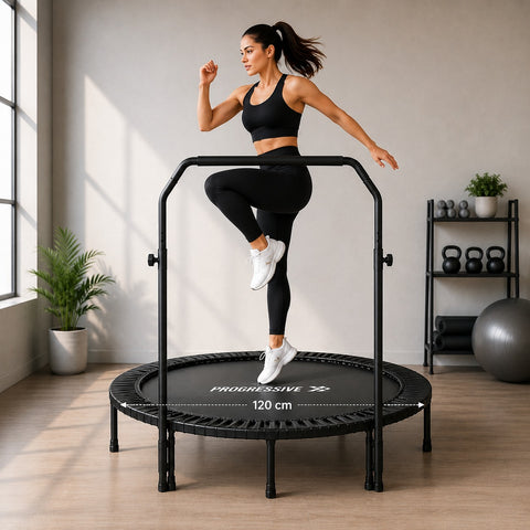 Trambulina Fitness Progressive pliabila cu maner ajustabil