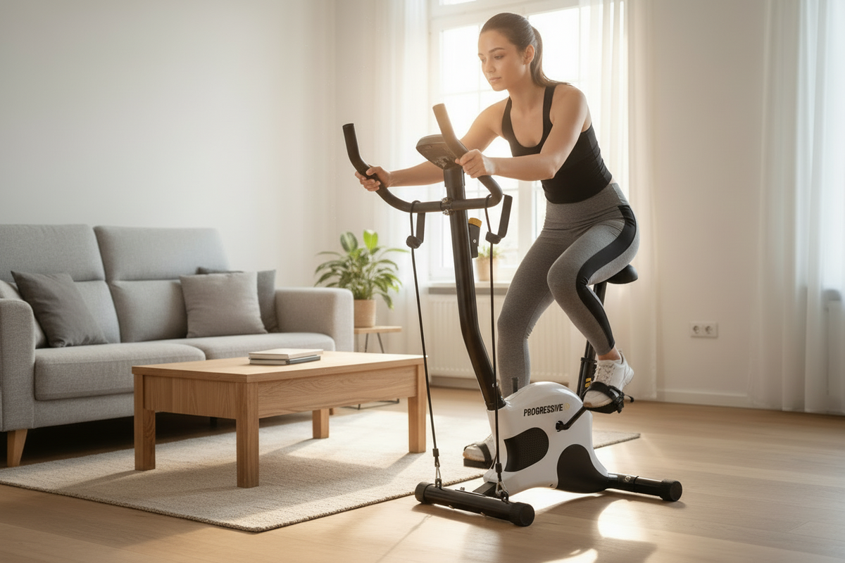 Bicicleta fitness mecanica cu corzi PROGRESSIVE BM1000