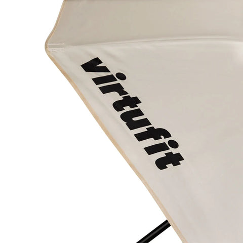 VirtuFit Umbrela de Plaja cu Paravan de Vant, 225 x 140 cm, Bej