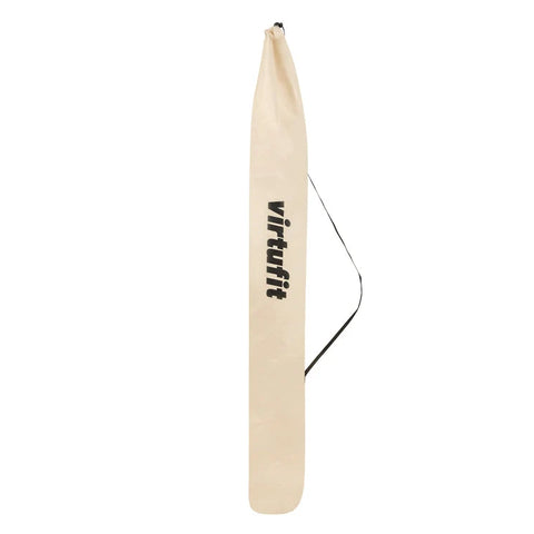 VirtuFit Umbrela de Plaja cu Paravan de Vant, 225 x 140 cm, Bej
