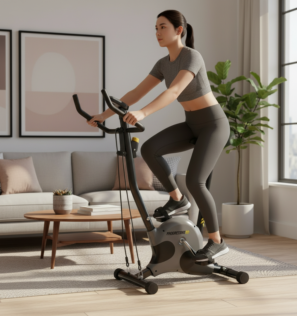 Bicicleta fitness mecanica cu corzi PROGRESSIVE BM