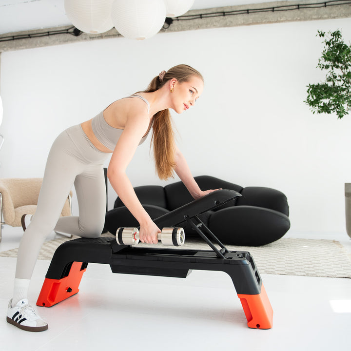 Stepper aerobic reglabil cu functie de banca profesionala HMS AS009 PRO