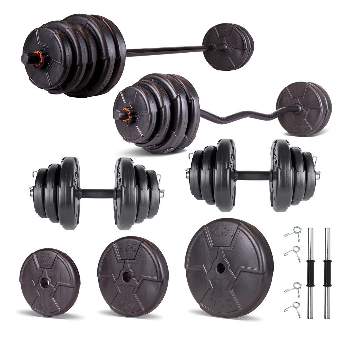 Set haltera si gantere reglabile de 58 KG