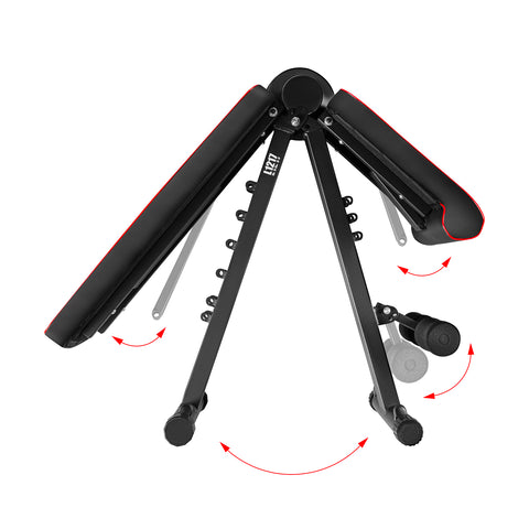 BANCĂ DE EXERCIȚII REGLABILĂ ȘI PLIABILĂ CU CORZI HMS L1217