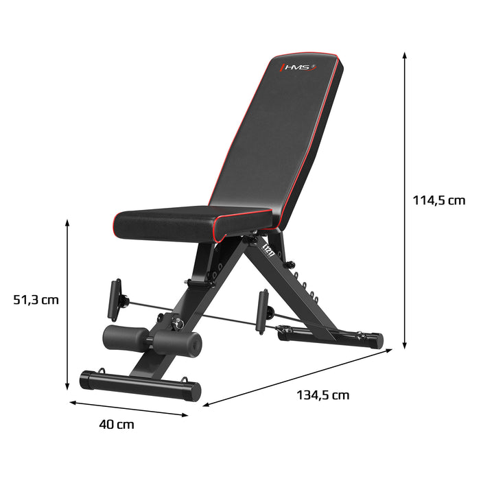 BANCĂ DE EXERCIȚII REGLABILĂ ȘI PLIABILĂ CU CORZI HMS L1217