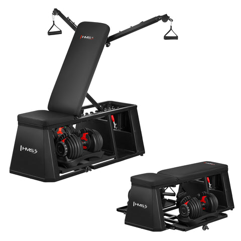SET LM4012 4-IN-1 BANCA MULTIFUNCTIONALA + 2x SR52 GANTERE AJUSTABILE HMS