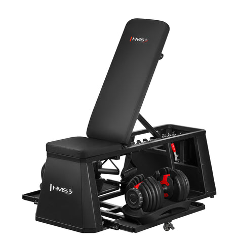 SET LM4012 4-IN-1 BANCA MULTIFUNCTIONALA + 2x SR52 GANTERE AJUSTABILE HMS